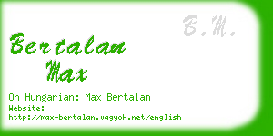 bertalan max business card